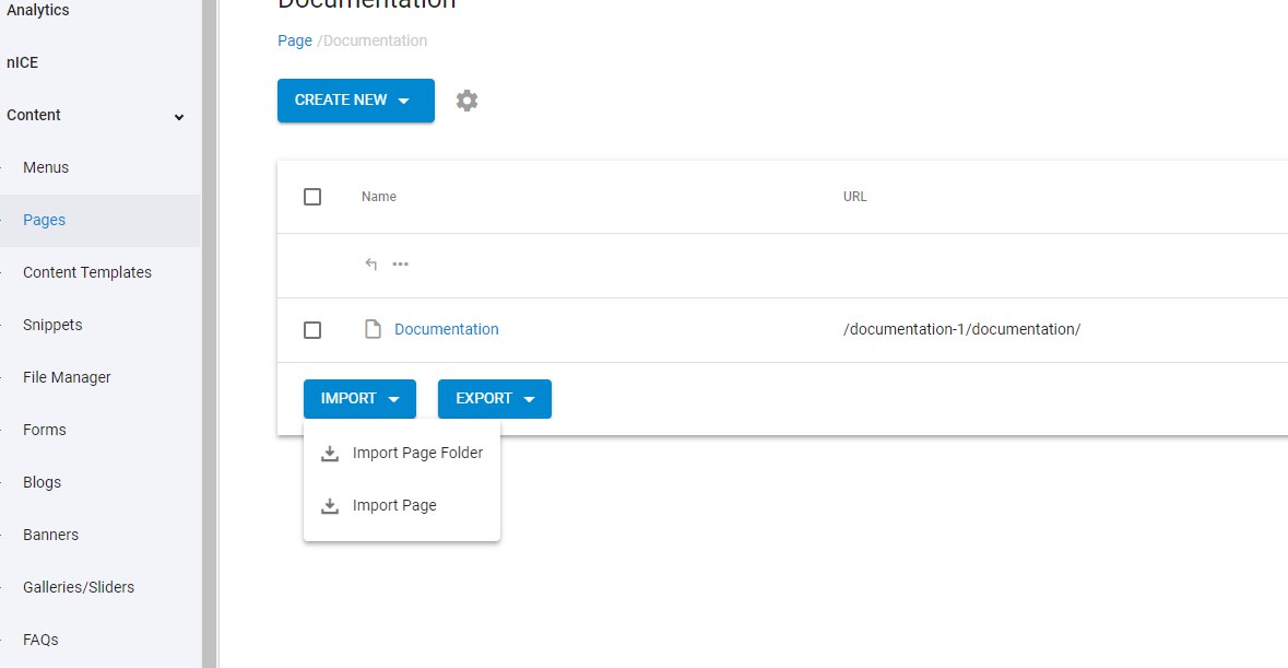 Import/export on tree view